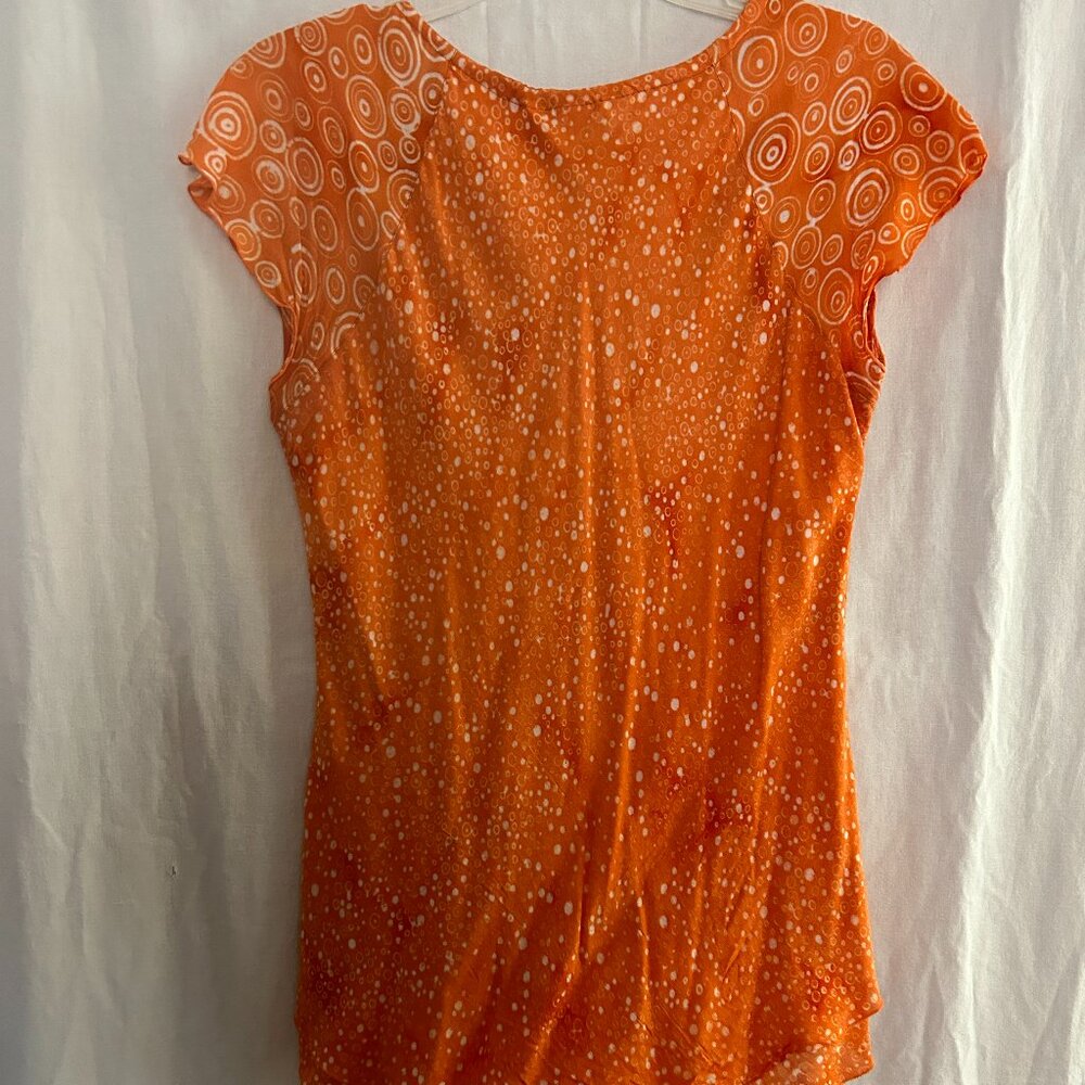 Medium Blouse Nomadic Traders Orange & White - image 2